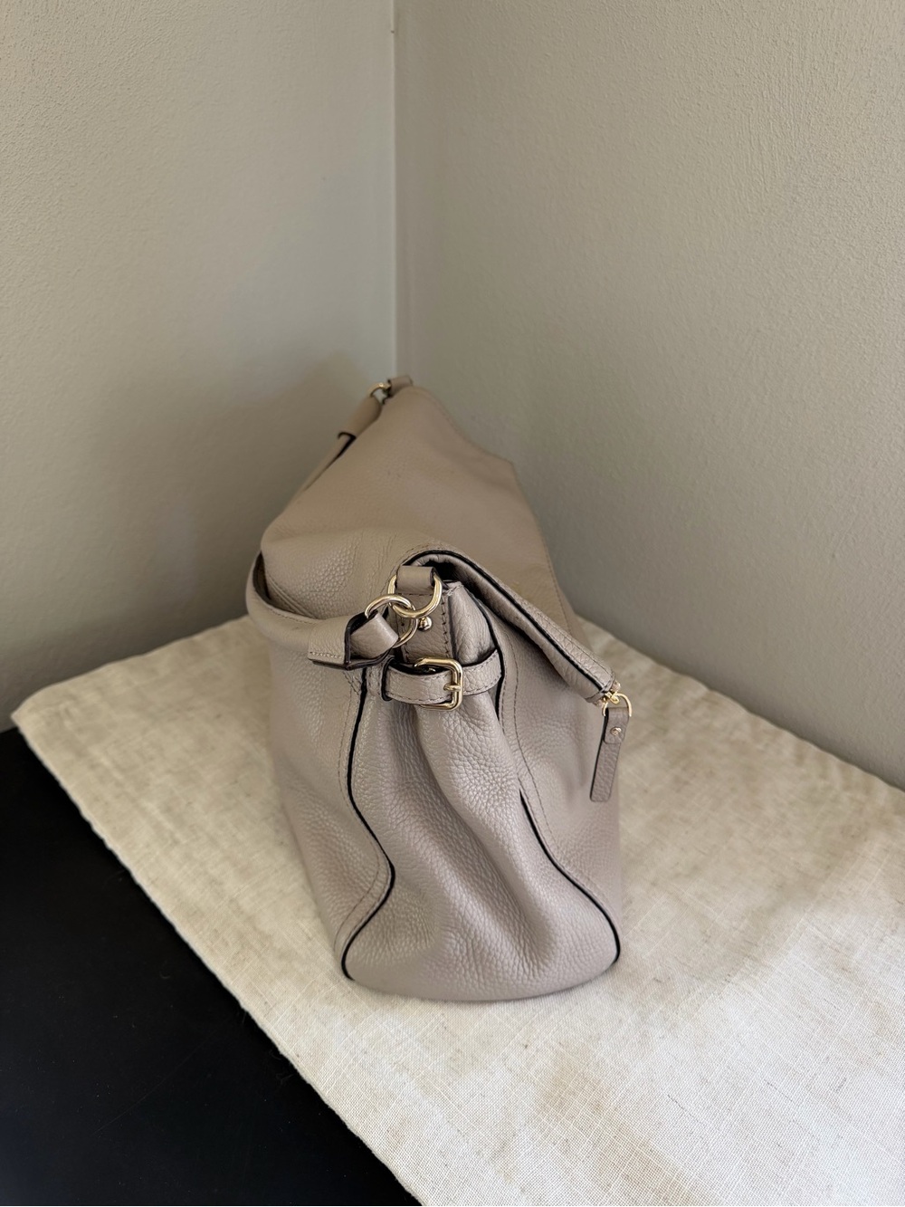 kate spade NY Cobble Hill Minka Taupe Pebbled Leather Shoulder Bag - Picture 4 of 13